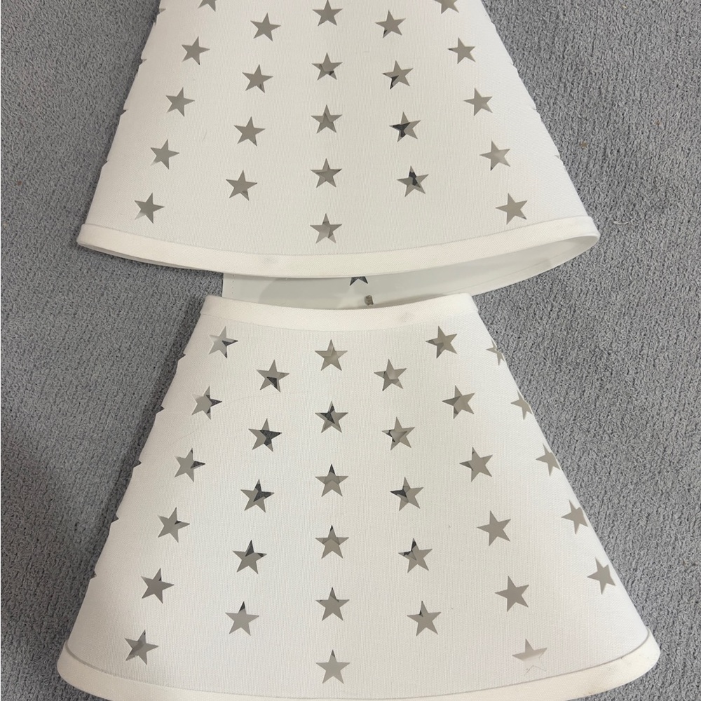 White Lamp Shades with Star Cut-Outs